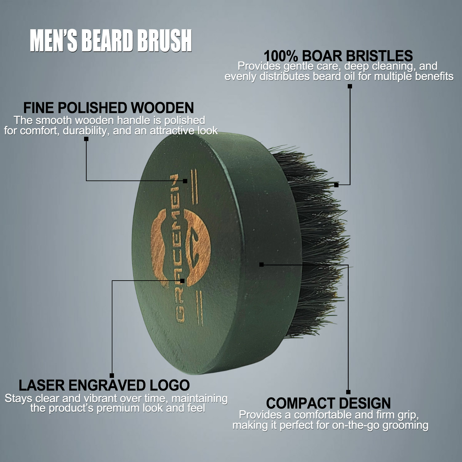 Round Beard Brush for Men – 10 - đánh giá và giá Men'S Grooming Product