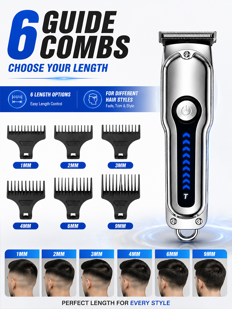 Men Hair Clipper T-Blade Cordl - đánh giá và giá Beard Trimmer Cordless