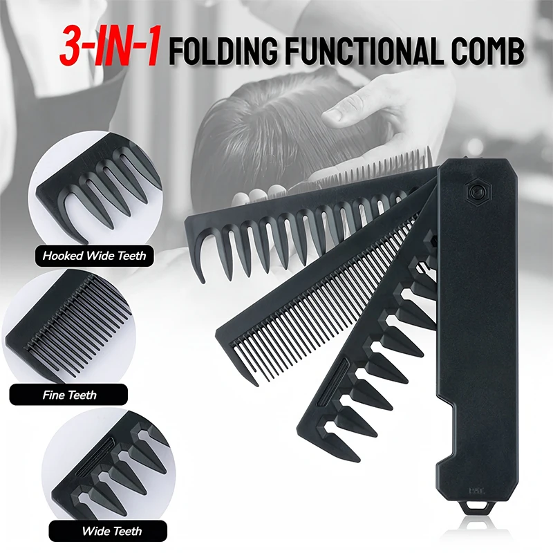 3-in-1 Folding Beard Comb for  - đánh giá và giá Men'S Grooming Product