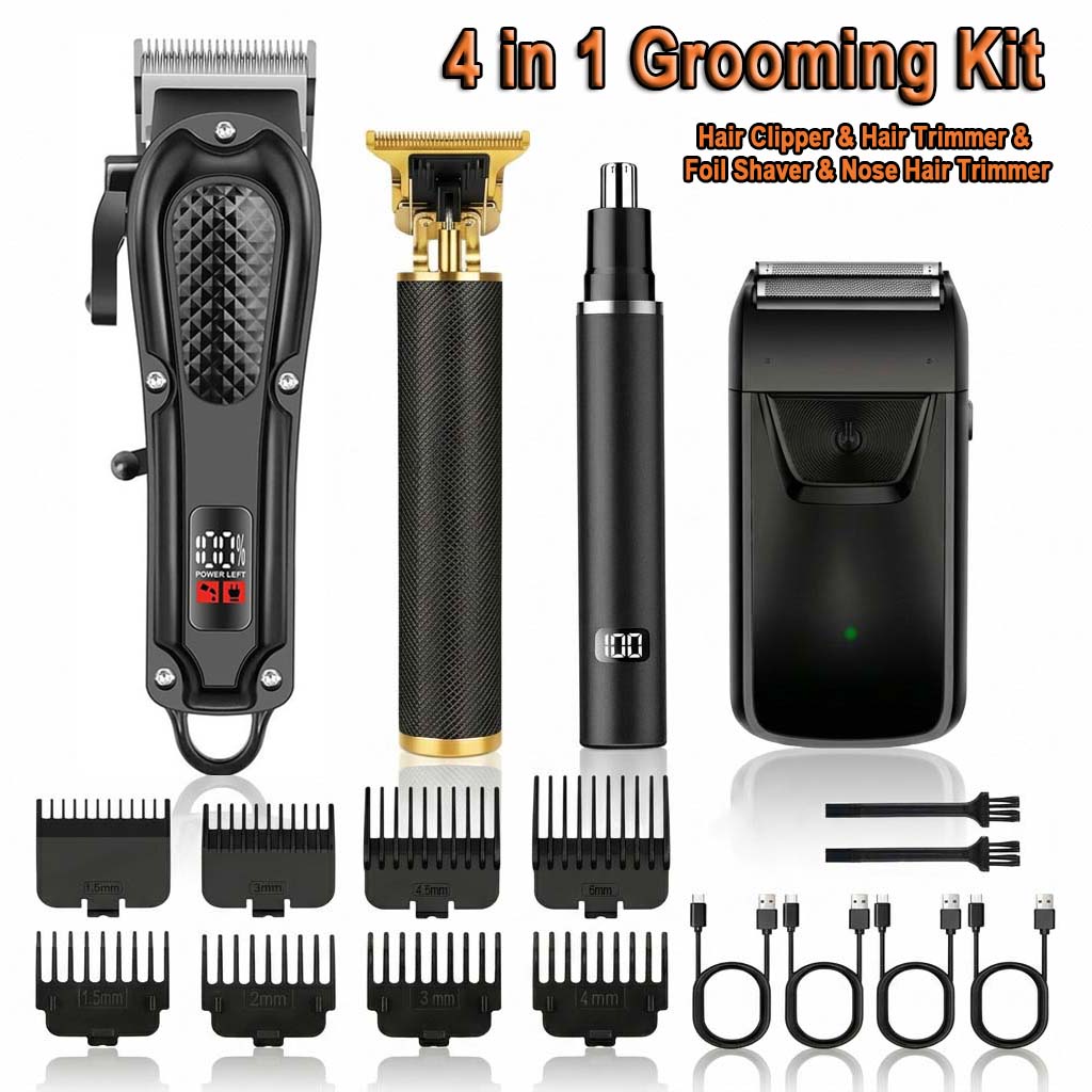 4 in 1 Men's Hair Clipper Set, - đánh giá và giá Beard Trimmer Cordless
