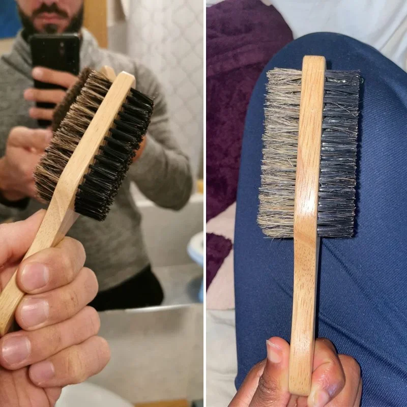 Beard Brush with Natural Woode - đánh giá và giá Men'S Grooming Product
